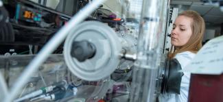 A student in a lab